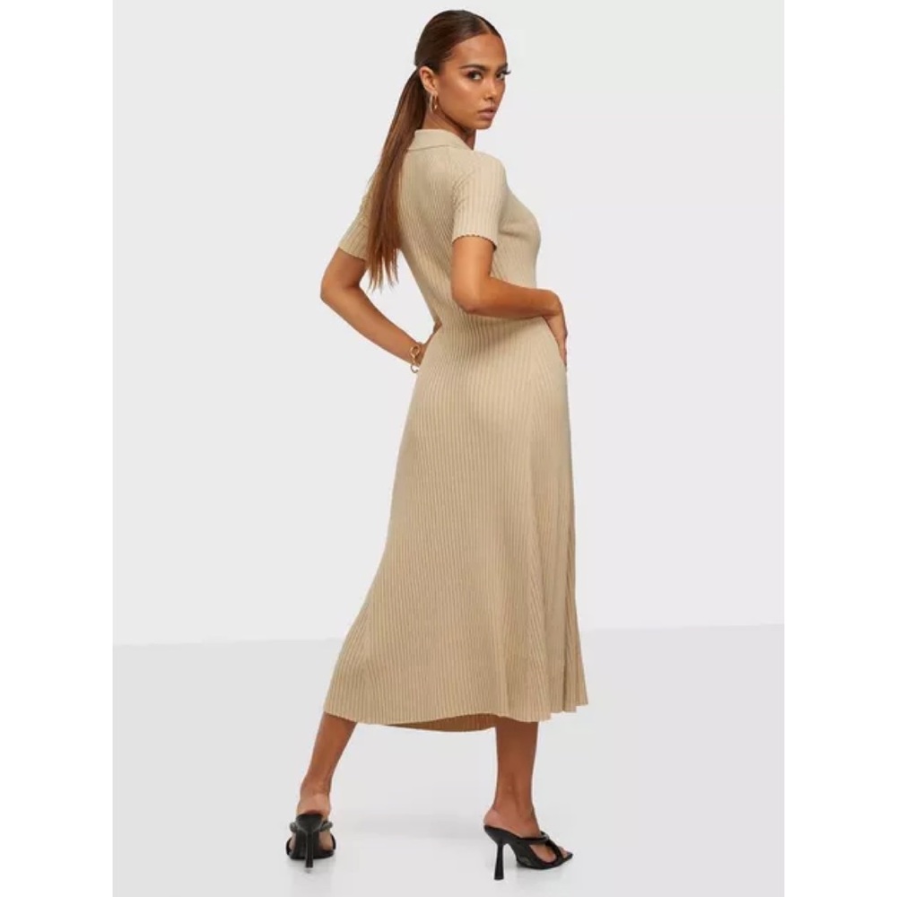 SAMSOE Beige Ribbed Knit Dress - Picture 16 of 16